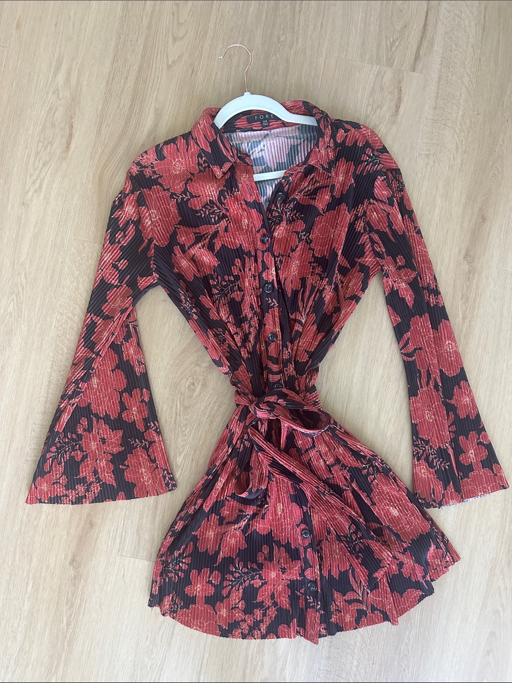 FORE Collection Floral Shirt Dress | XS
